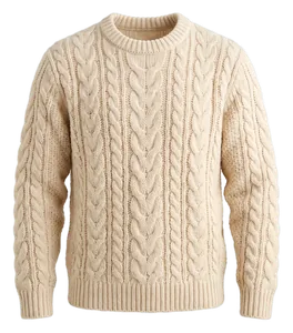 Zopfstrickpullover Ecru